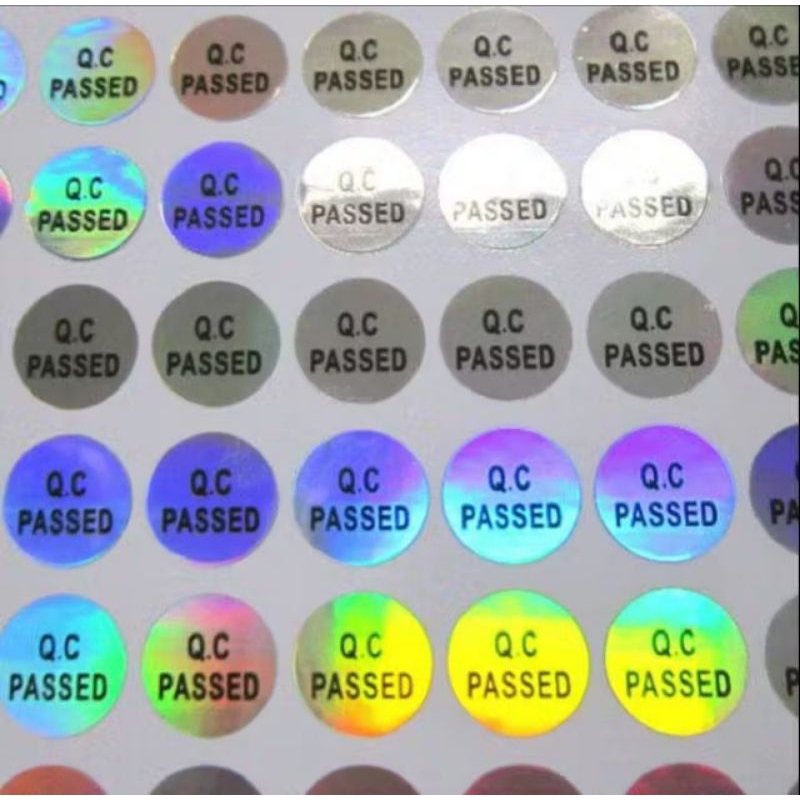 Stiker segel QC passed hologram isi 150 pcs ukuran 2,5cm (stiker produk segel)