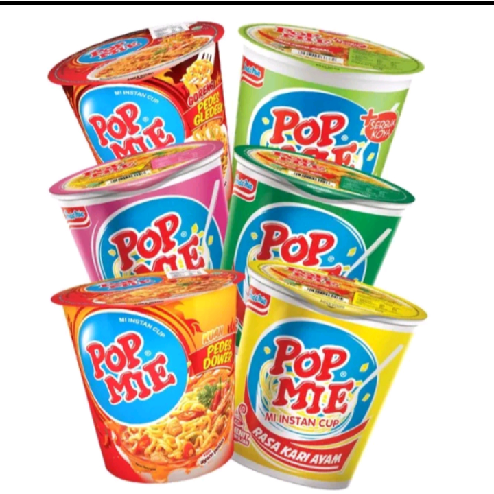 

pop mie mie instan cup 75gr kuah goreng mie goreng kari ayam bawang baso soto pedes gledek dower