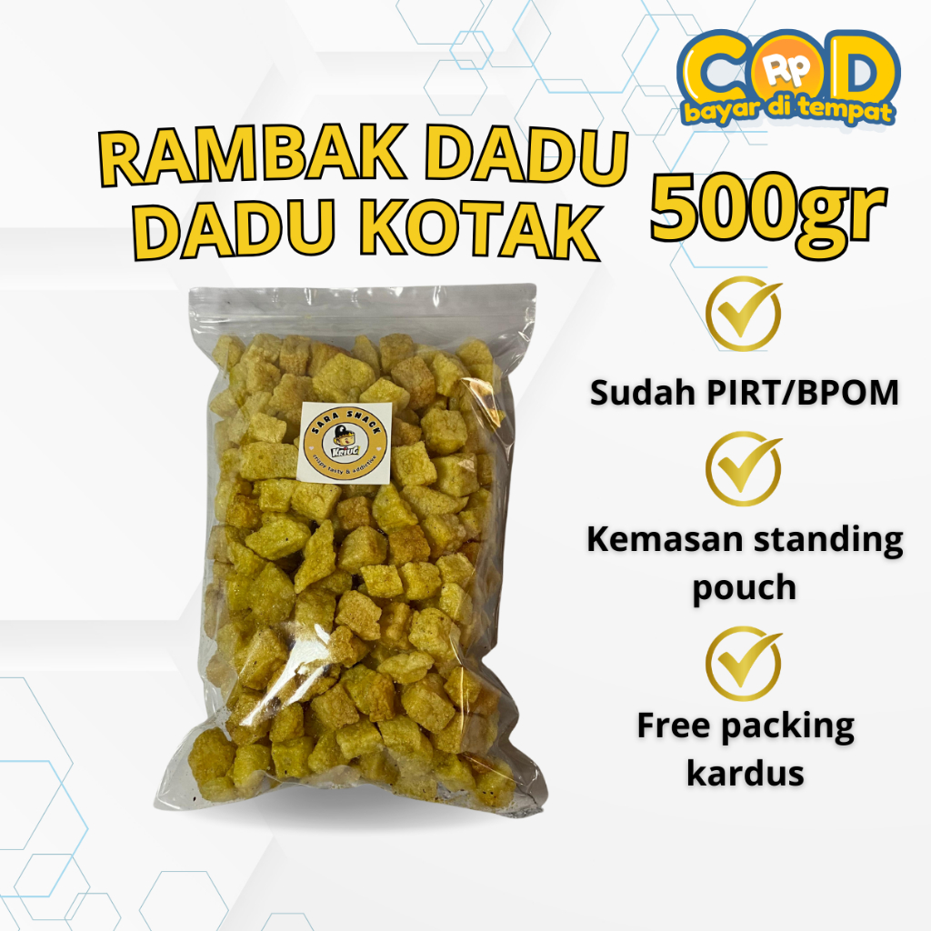 

Kerupuk Dadu | Rambak Kotak 500gr | Aneka Snack Murah Grosir