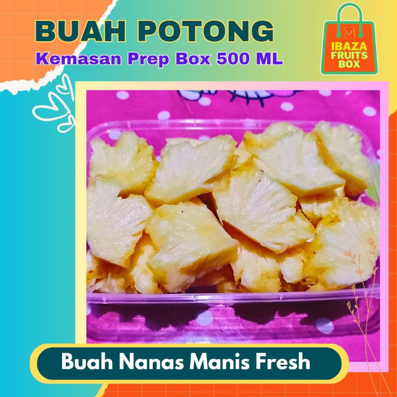 

Buah Nanas Potong Buah Segar, Manis, Bersih Dalam Kemasan Foodprep 500ML