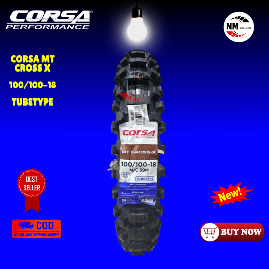 Ban Corsa MT Cross X 100/100-18 Tube Type Ban motor KLX CRF Belakang