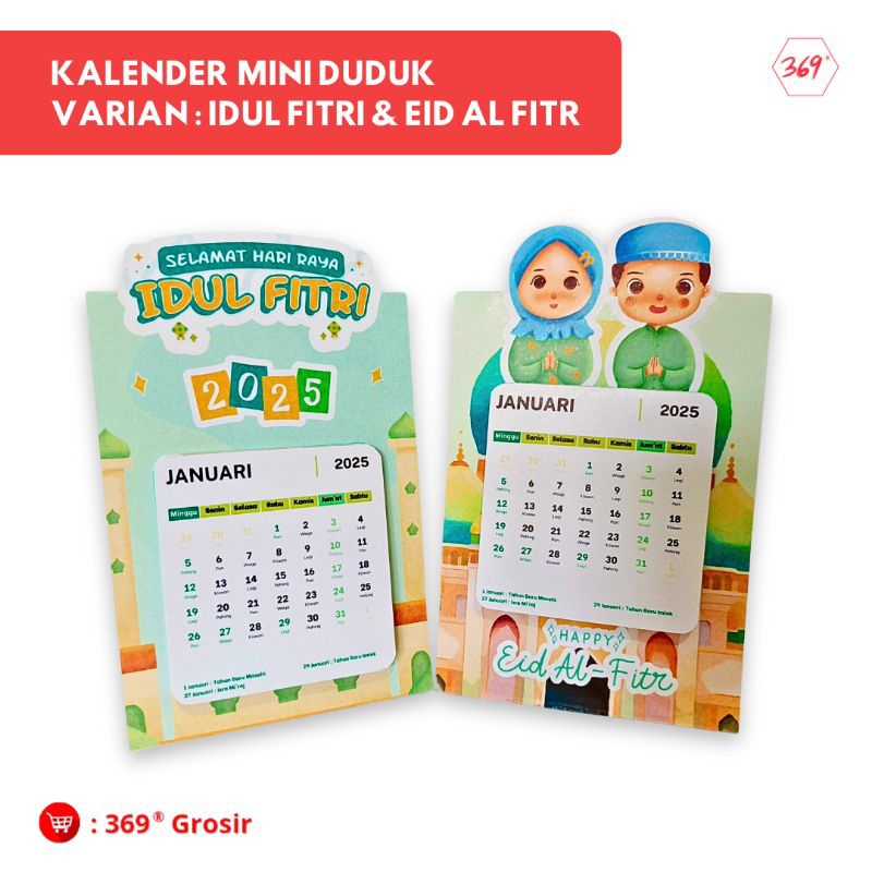 

369 | Kalender Duduk Mini / Calender Meja Mini Viral 2025 Karakter Hamper Eid Mubarak
