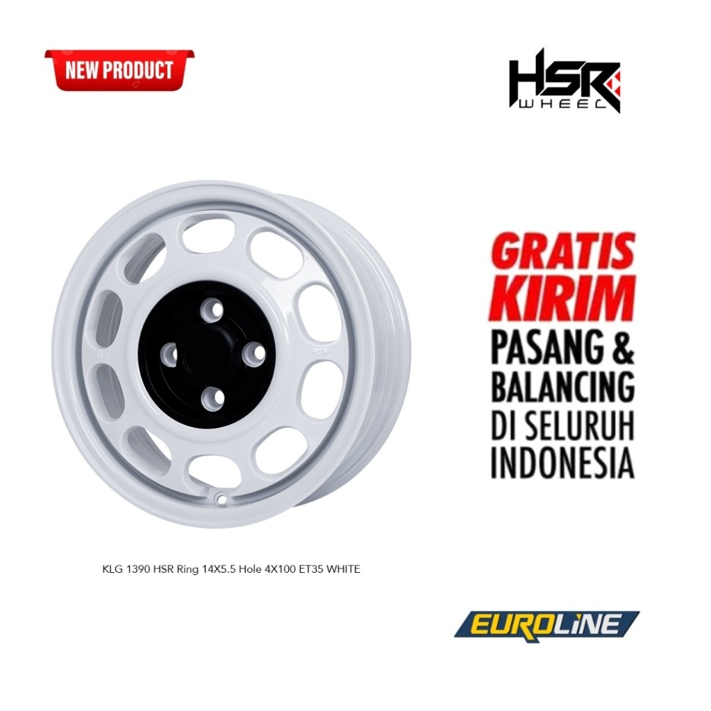 Velg Mobil Rally OEM LOOK HSR KLG R14X5,5 H 4X100 ET 35 Brio Karimun Sigra Mirage March Wuling Air E