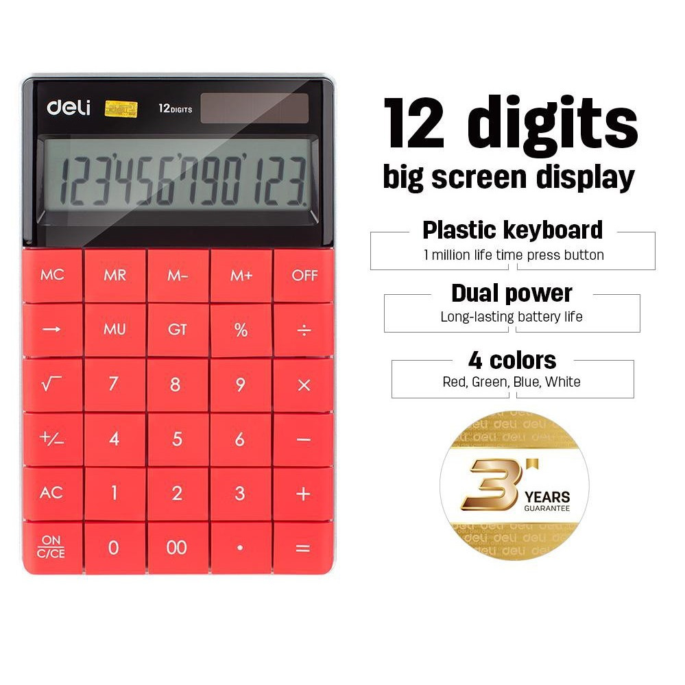 

Kalkulator DELI Desktop Calculator 12 Digit Layar Besar 1589