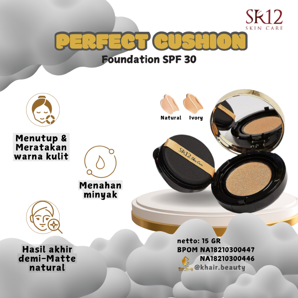 SR12 Perfect Cushion Bedak Fundation SPF 30 / Bedak Cair