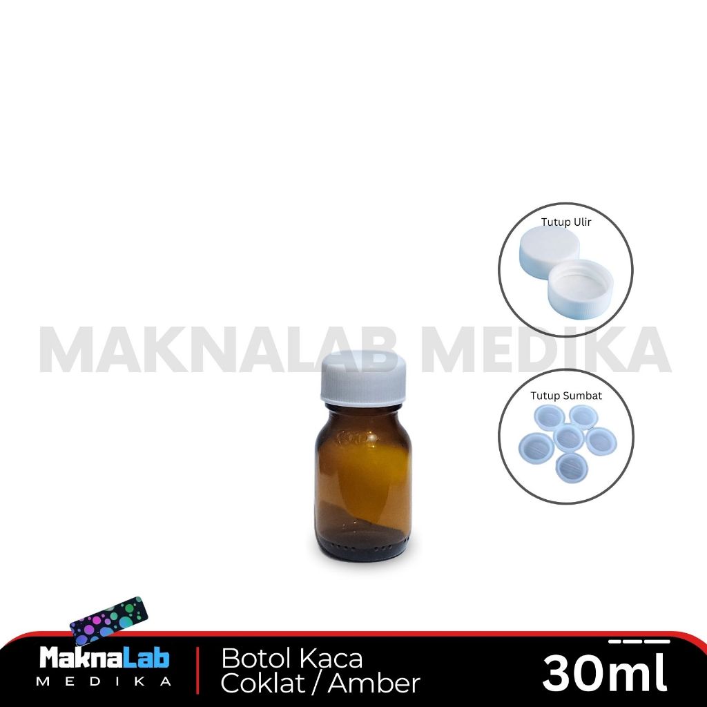 Botol Kaca Coklat 30 ml l Botol 30ml l Botol Amber 30ml - Kaca