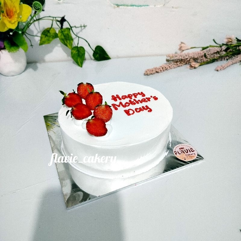 

Cake Happy Mothers Day Simple Strawberry