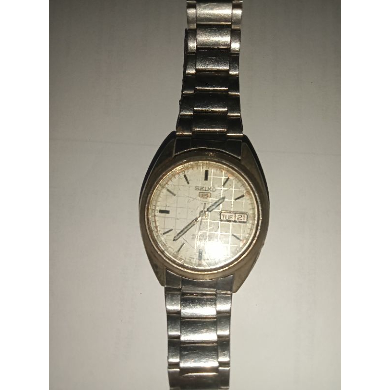 jam tangan pria seiko 5 automatic dial kotak kotak jam klasik vintage water resist