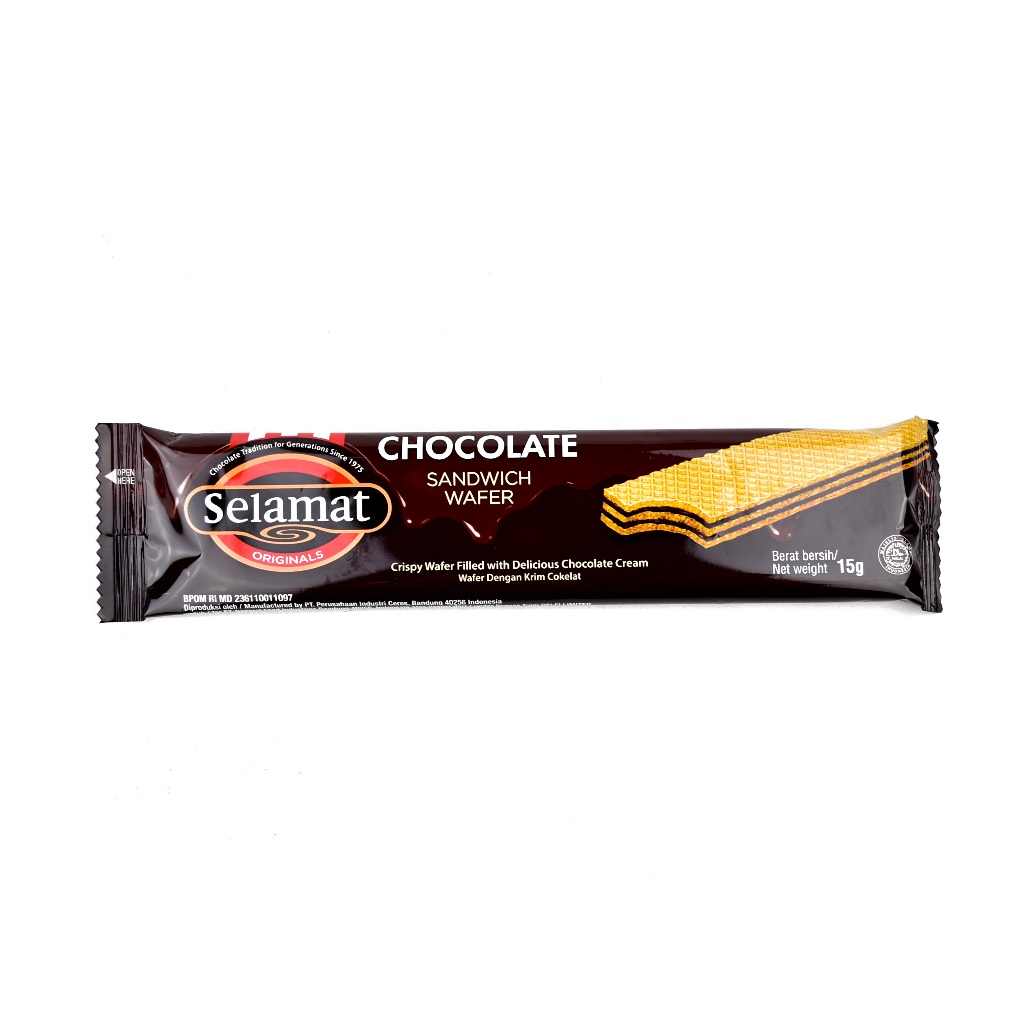 

Selamat Sandiwch Wafer Chocolate 12gr (Satuan)