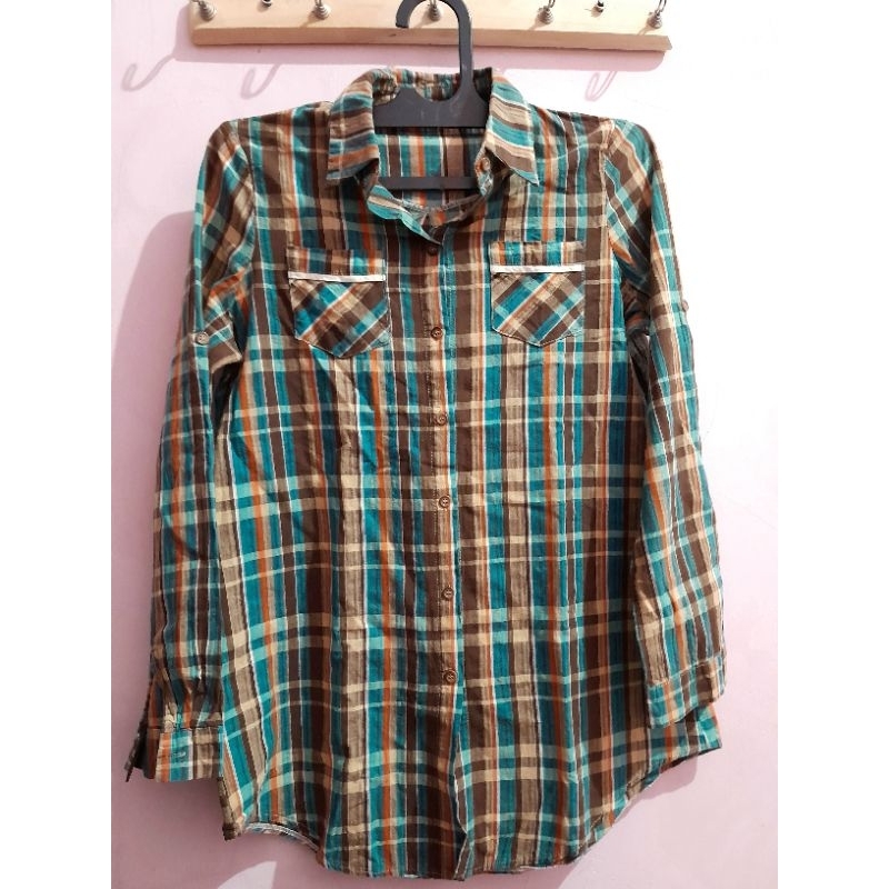 PRELOVED KEMEJA WANITA KOTAK KOTAK | PRELOVED KEMEJA WANITA