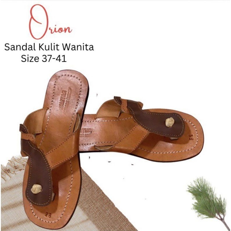 SANDAL SELOP WANITA KULIT ASLI/ SANDAL FLAT  REMAJA CEWEK KULIT SAPI