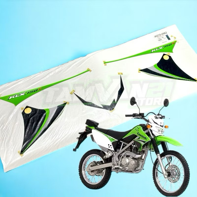 STIKER STICKER STRIPING KAWASAKI KLX 150 S 2012 HIJAU ORIGINAL 40210-0962