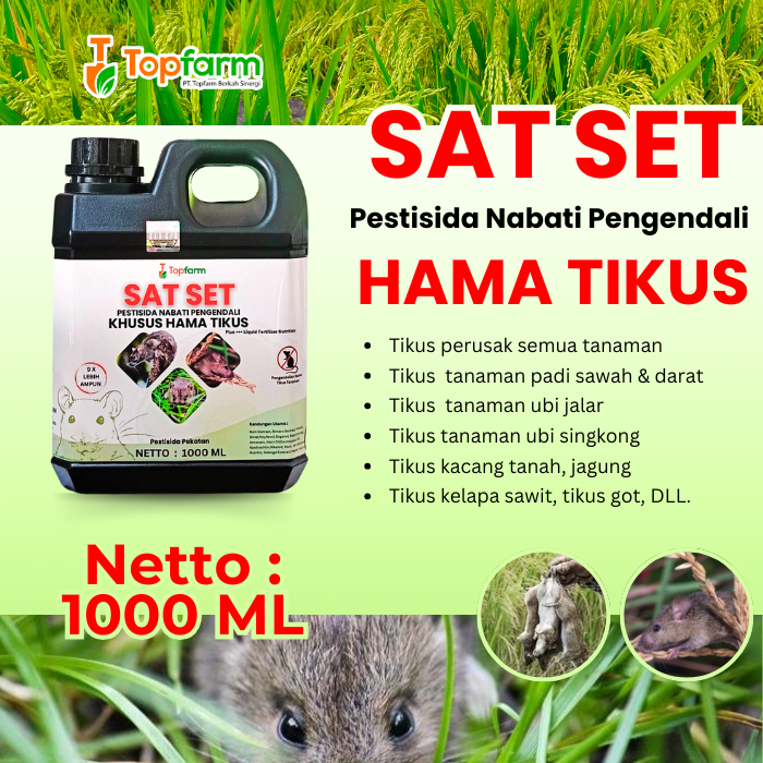 Pestisida Topfarm / Obat Tikus Semprot Untuk Padi / Obat Padi Pengusir Tikus / Obat Hama Padi Tikus 