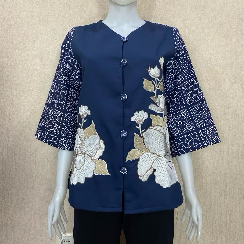 Batik sultan Atasan Batik Bordir Trikot - Blouse batik - Kayla Blouse Wanita
