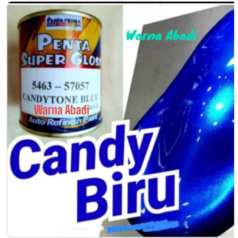 Cat Candy tone Blue Penta Super Glos Candy Biru Cat Transparan Cat Motor biru 500ml