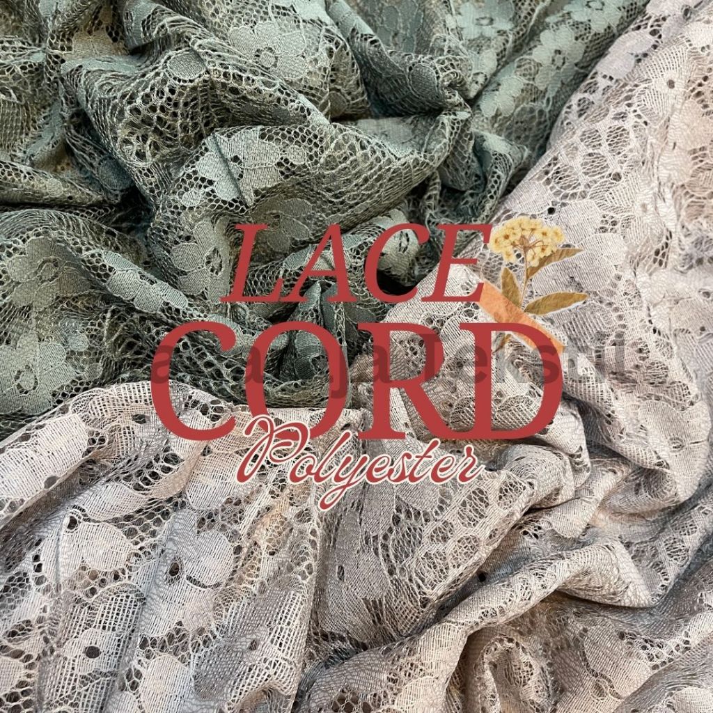 Lace Cord Polyester / Brukat Bunga / Brukat Polyester / Kain Kebaya / Lace Premium