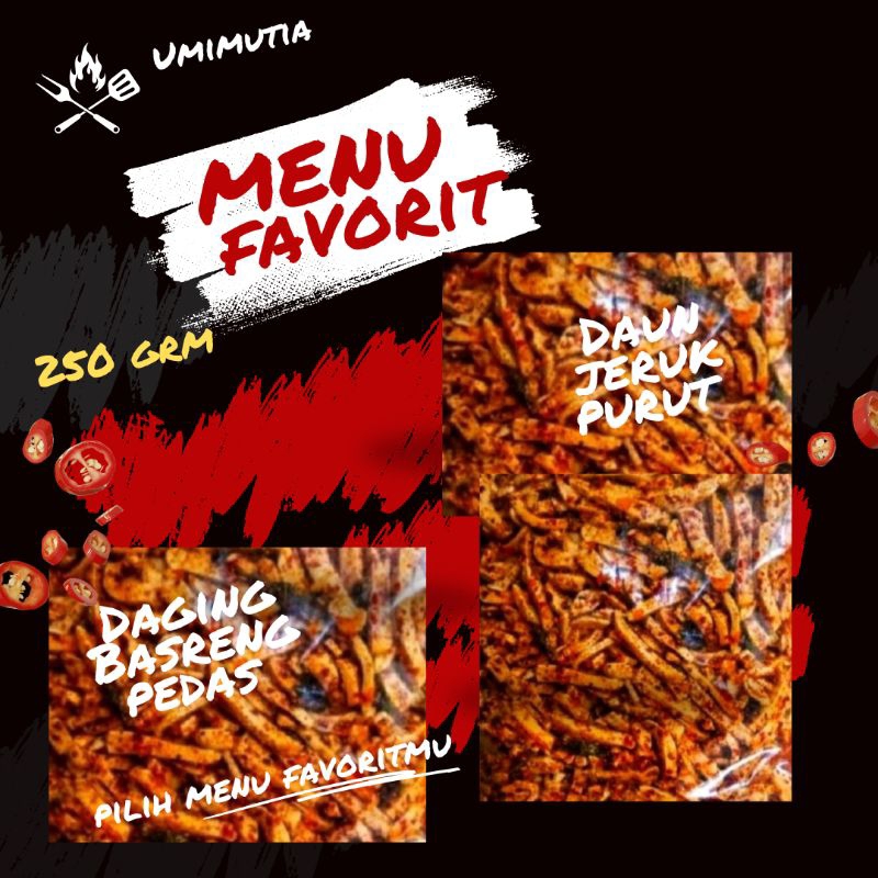 

250 Gram Basreng pedas daun jeruk Umimutia