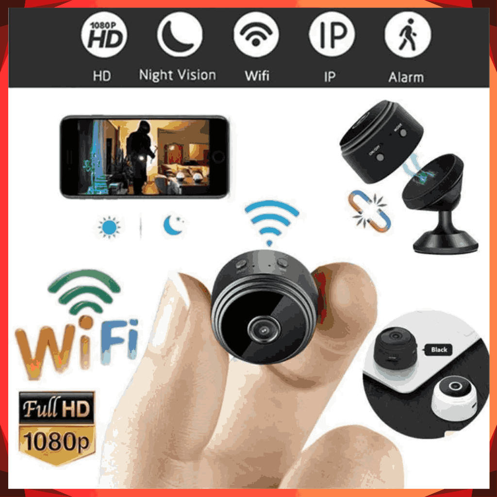 COD Taffware Mini WiFi Tersembunyi Tanpa Kabel Terhubung Hp Jarak Jauh Outdoor Camera CCTV 1080P A9