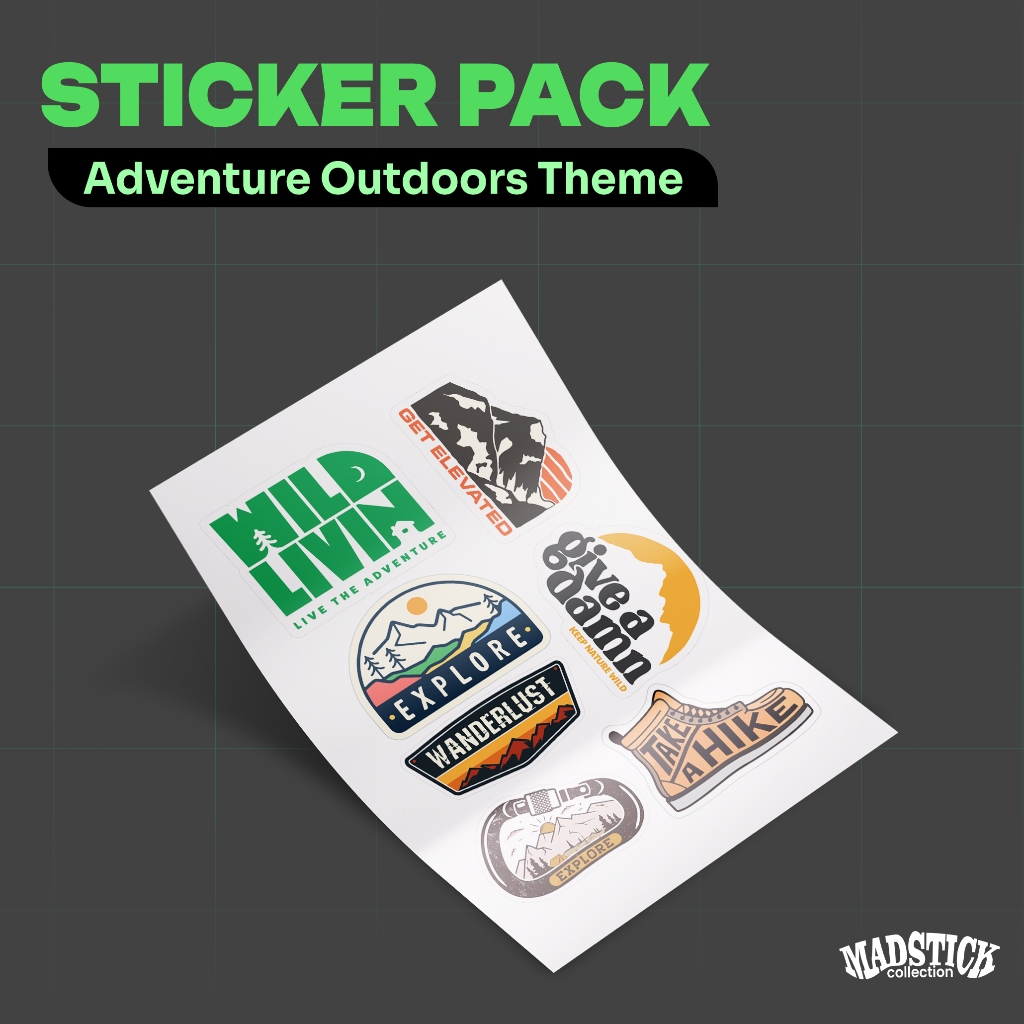 

STICKER PACK ADVENTURE OUTDOORS/ STICKER NATURE / STICKER HIKING / STICKER AESTHETIC / STIKER HP