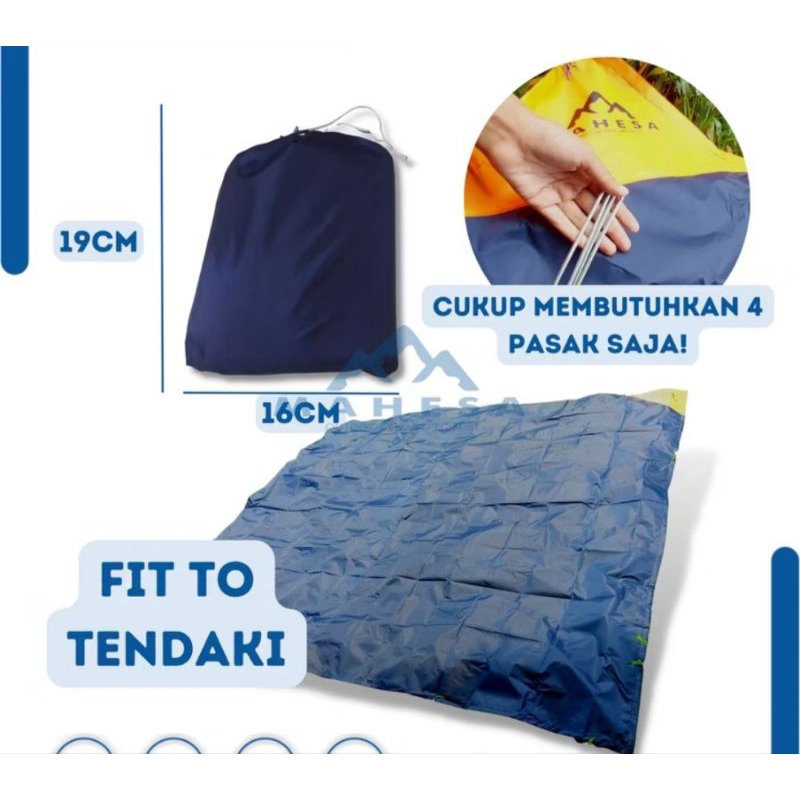 footprint untuk alas tikar tenda kapasitas 4 person tendaki borneo pavilo dll