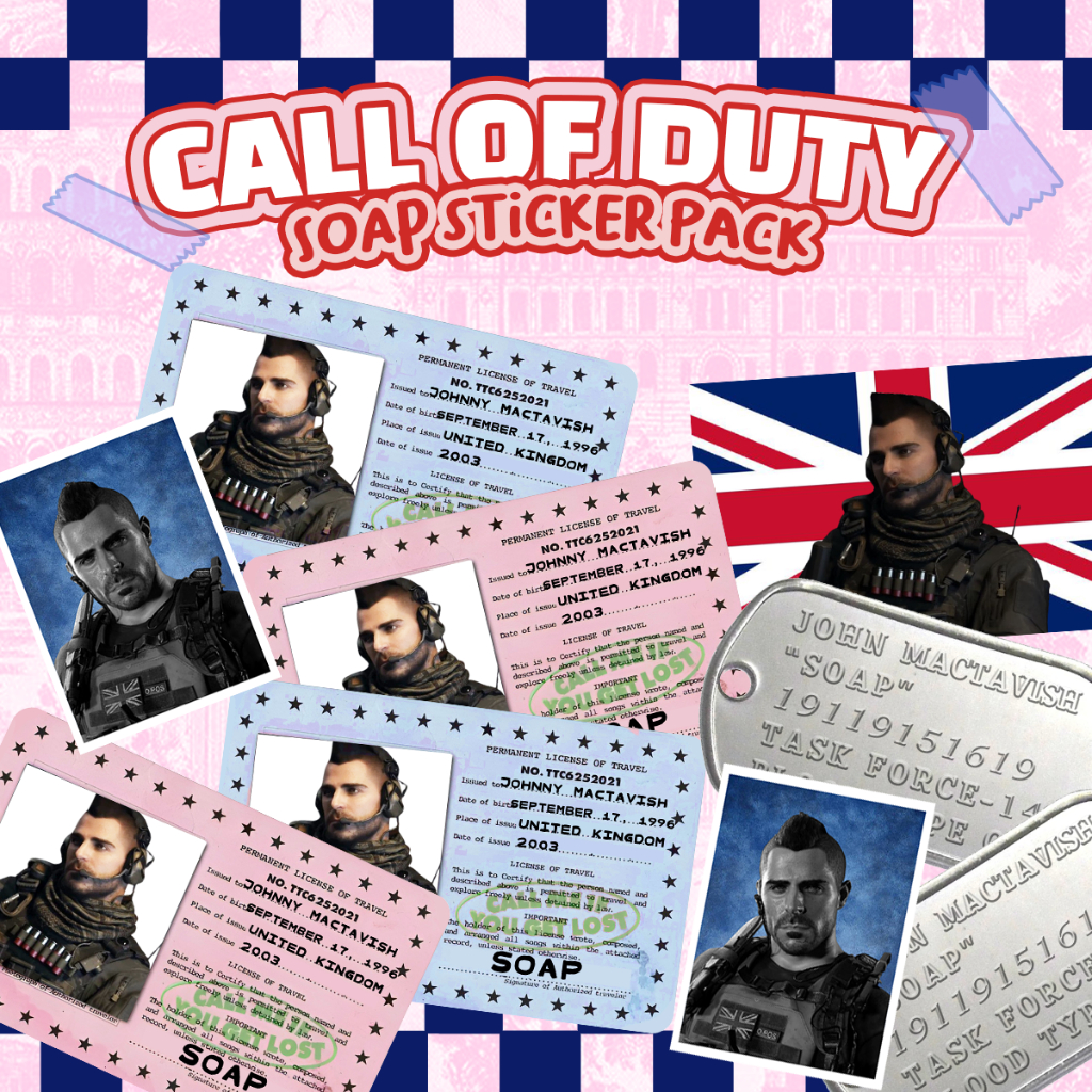 

SOAP CALL OF DUTY sticker pack