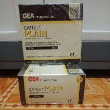 GEA CAT GUT PLAIN 3/0 / CAT GUT PLAIN BENANG DENGAN JARUM GEA BOX HARGA MUMER 100% ORIGINAL