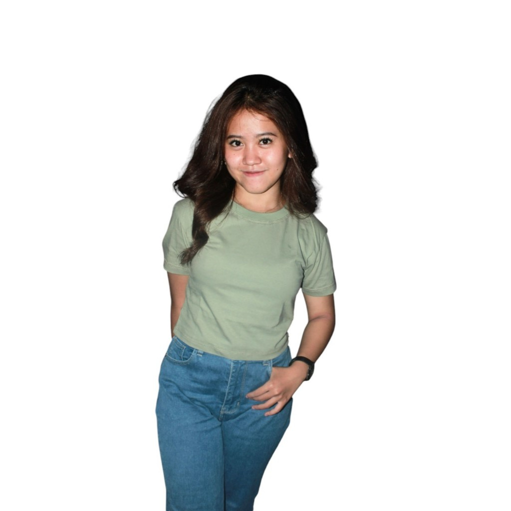 KAOS CROP POLOS BASIC TEE COTTON COMBED WANITA BAJU ATASAN WANITA COTTON COMBED ASLI