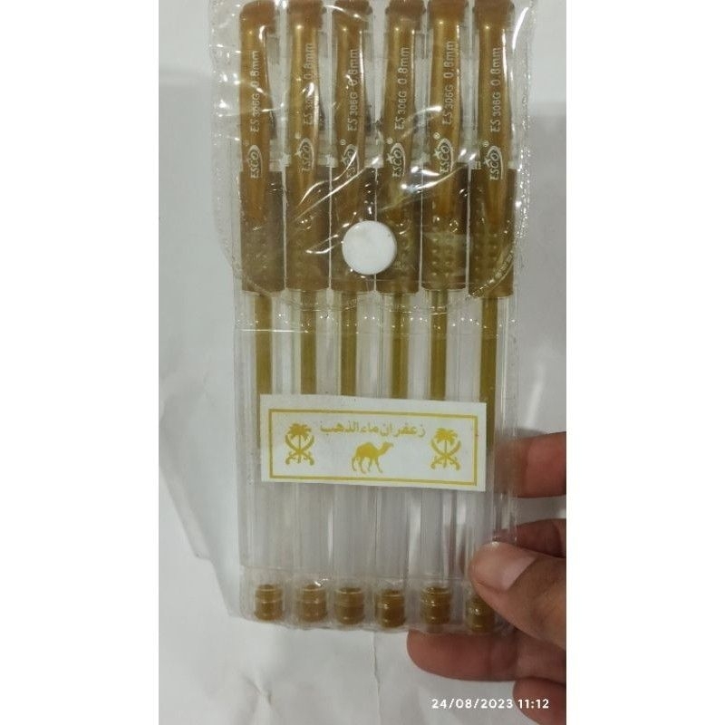 Pena tinta jafaron, pulpen jafaron warna emas per 1 pcs