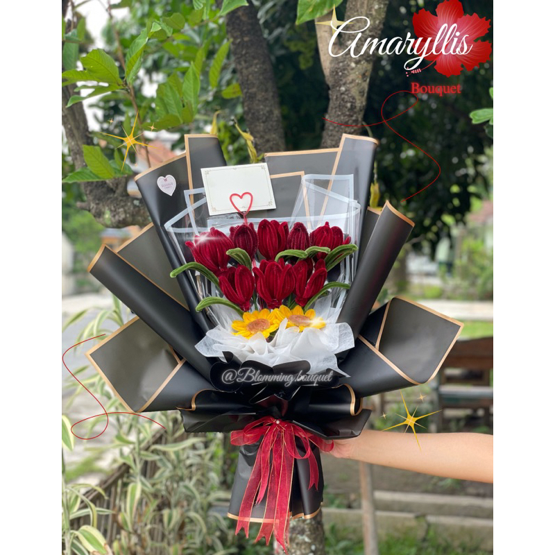 Amaryllis Bouquet || Bouquet Kawat Bulu