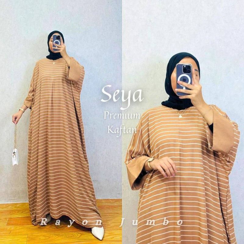 Kaftan Motif Seya Gamis Dress Midi Daster Kaftan Wanita Panjang Kaftan Premium Kaftan Remaja Dewasa 