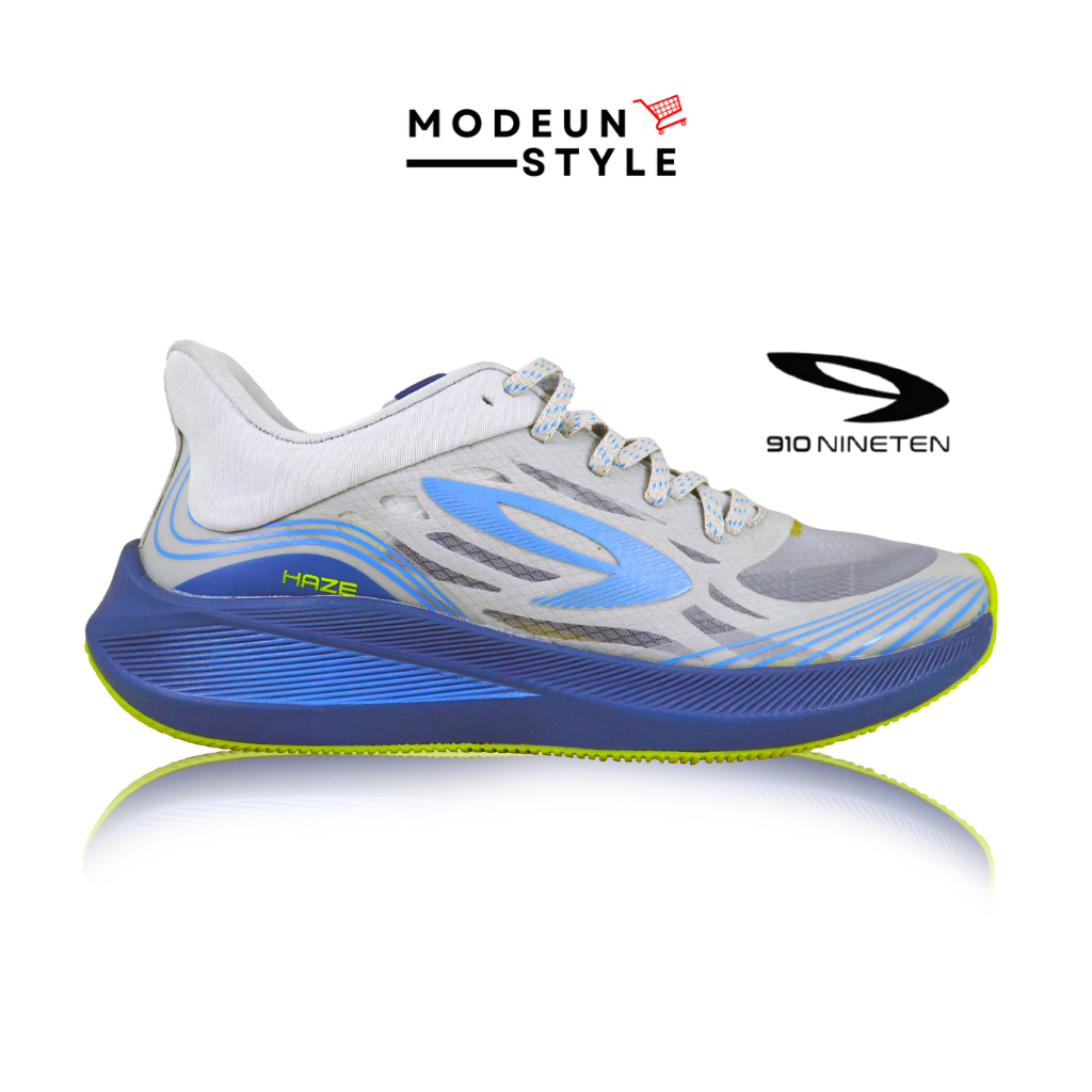 910 HAZE VISION 1.0 ABU MUDA/BIRU - Sepatu Lari / Haze Vision 1.0 Abu 910 Nineten Original