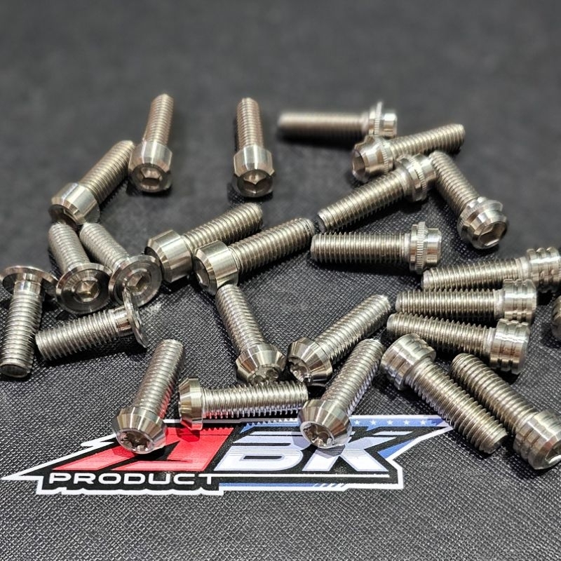 Baut L M6 / baut 10 bintang baut L stainless bintang baut bubut model titanium baut L stenlis bubut 