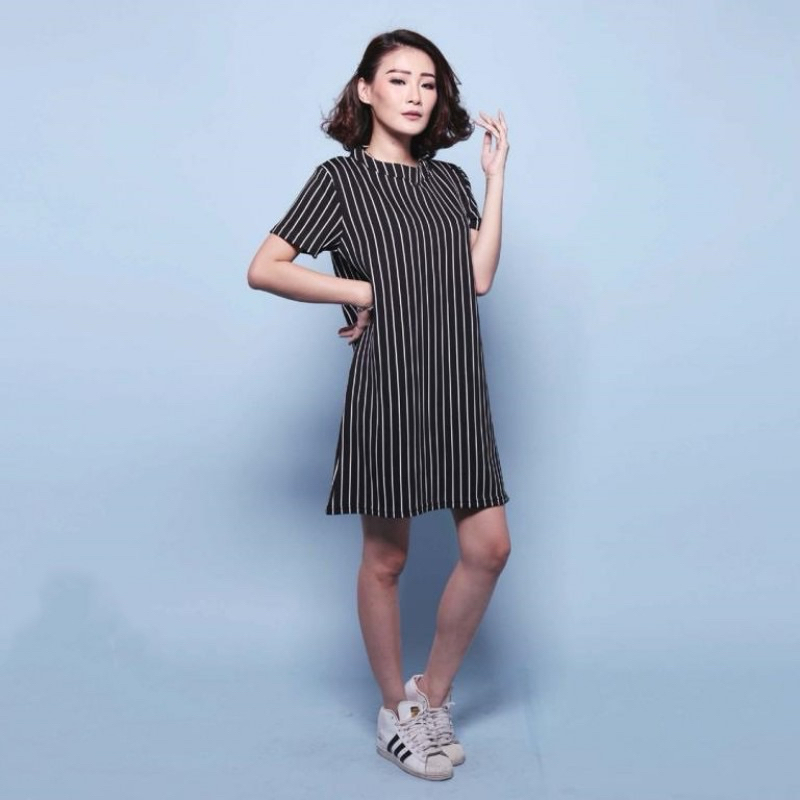 jessa collection Stripe Scuba Dress