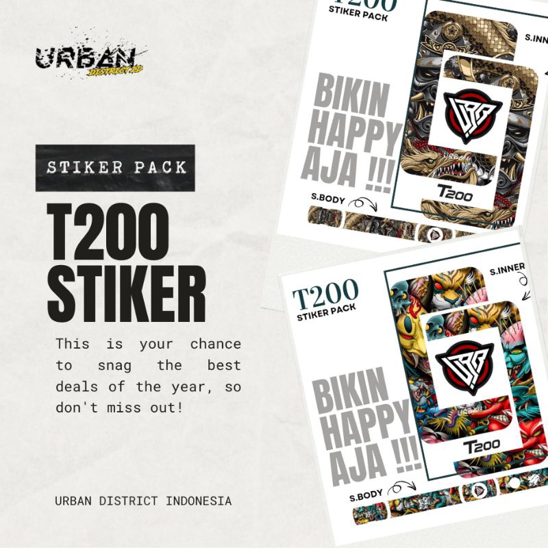 

URBAN STICKER / STIKER PACK T200 anti air cutting presisi dan tampilan premium doff