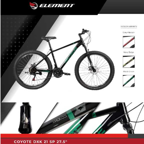 SEPEDA GUNUNG MTB ELEMENT COYOTE UKURAN 26 / 27,5 INCH
