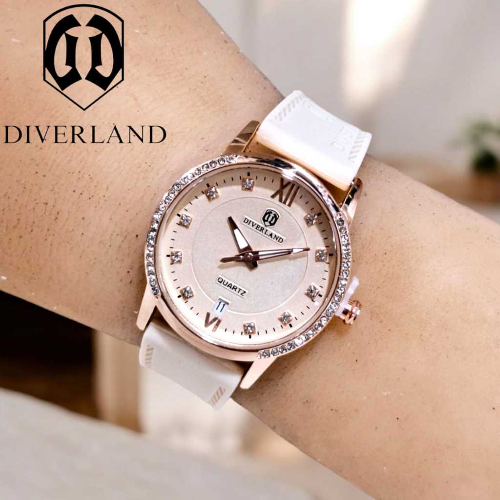 TERLARIS Jam Tangan Wanita Diverland Original Rubber Jam Tangan DiverlandD5580 Free Box & Batrei Cad