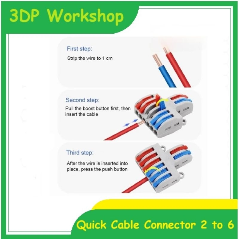 Konektor kabel listrik  WAGO Quick Cable Connector 2 to 6