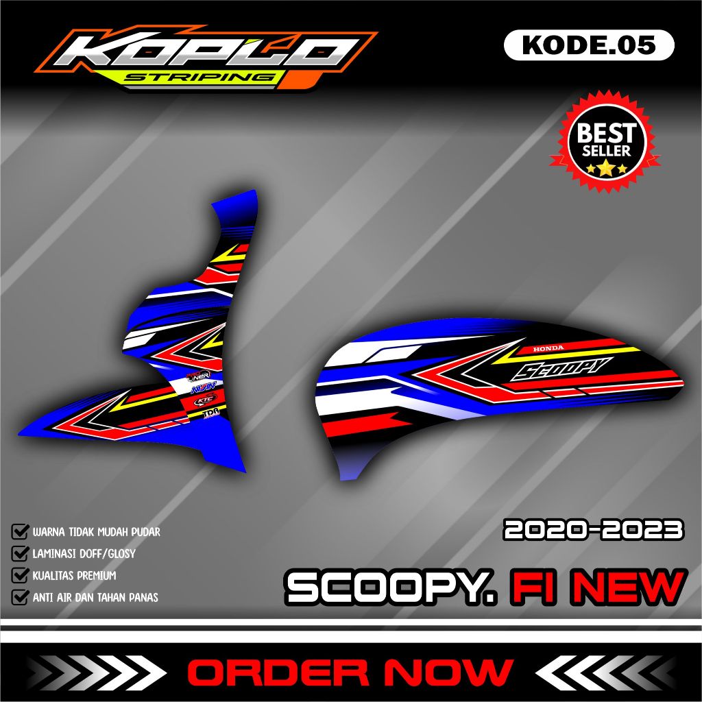 Striping Stiker Motor Scoopy New 2021 2022 2023 2024 Prestige Sporty Variasi List Simple Modifikasi 
