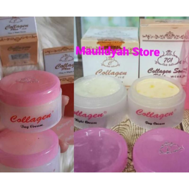 paket cream siang malam + sabun collagen 701