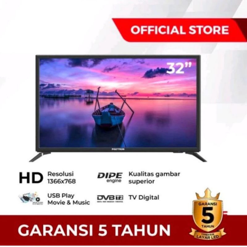 POLYTRON LED Digital TV 32 Inchi PLD-32V1753 Original Garansi Resmi