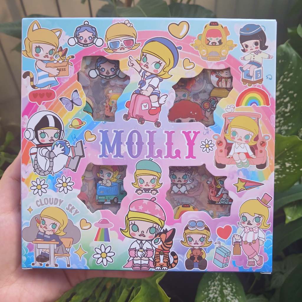 

MOLLY popmart sticker box isi 96pcs stiker momo viral anti air mainan anak - mimimoist
