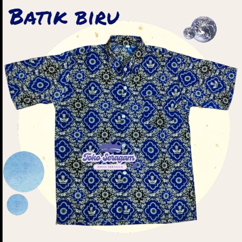 Seragam Batik Biru Tunas Harapan / Seragam Batik biru SD nasional