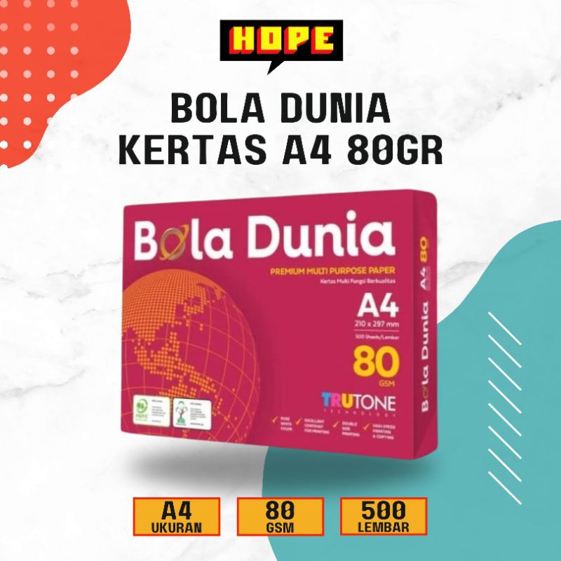 

Bola Dunia Kertas A4 80gr 1 Rim (500 Lembar)