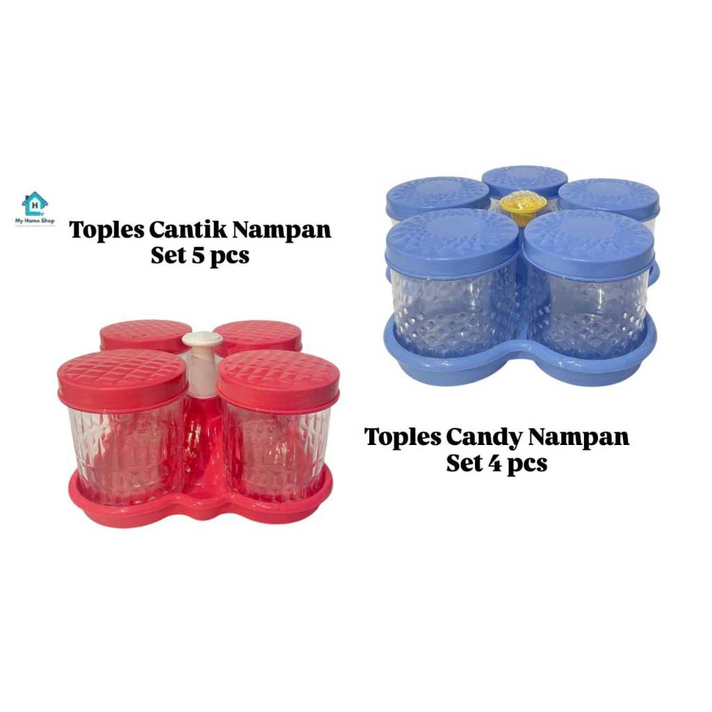 Toples Candy Nampan Set 4 pcs Toples Cantik Nampan Set 5 pcs Tempat Penyimpanan Makanan Ringan Kue K