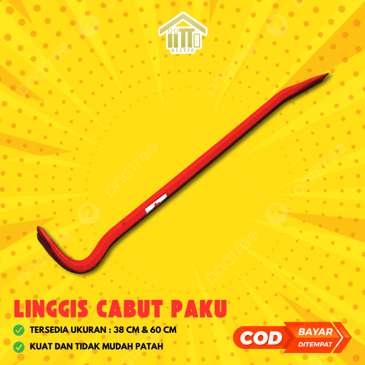 LINGGIS PENCABUT PAKU / LINGGIS BESI PANJANG BESAR 38 CM - 60 CM / LINGGIS BESI BERKUALITAS TINGGI /