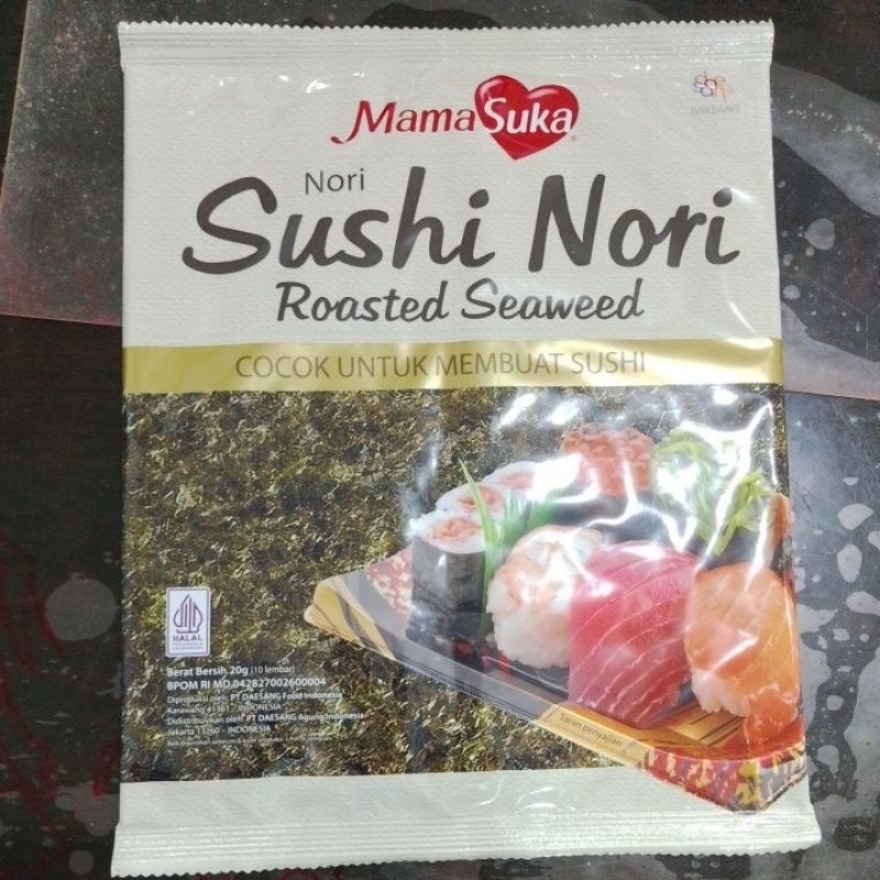 

sushi nori rumput laut mamasuka 20gr (isi 10lbr)