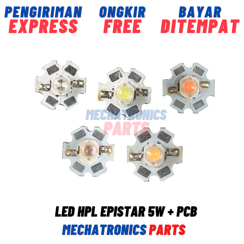 LED HPL Epistar 5W + PCB DC Lampu Dekorasi Sorot Super Terang