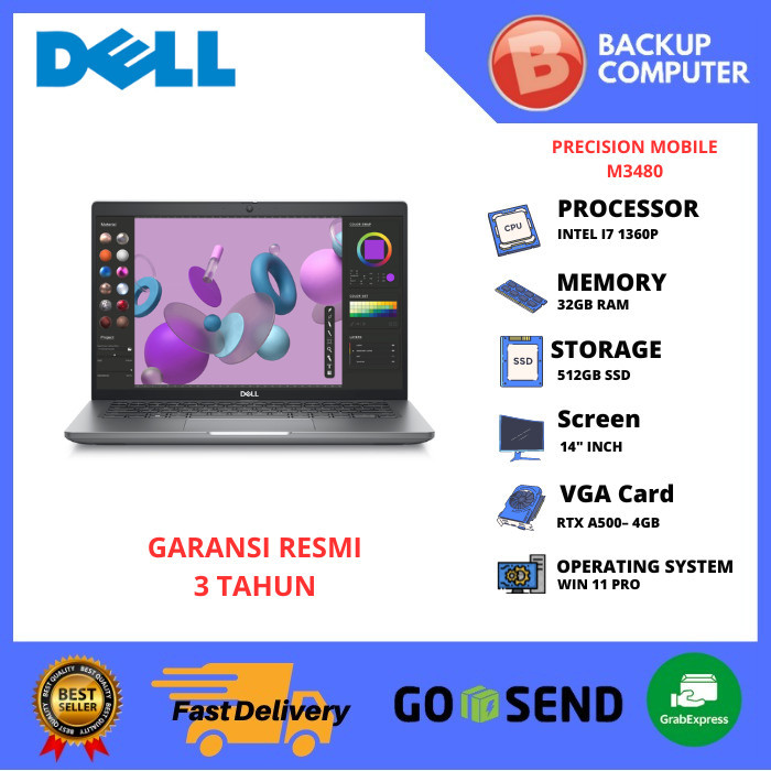 LAPTOP DELL PRECISION MOBIL M3480 I7 1360P 32GB RAM