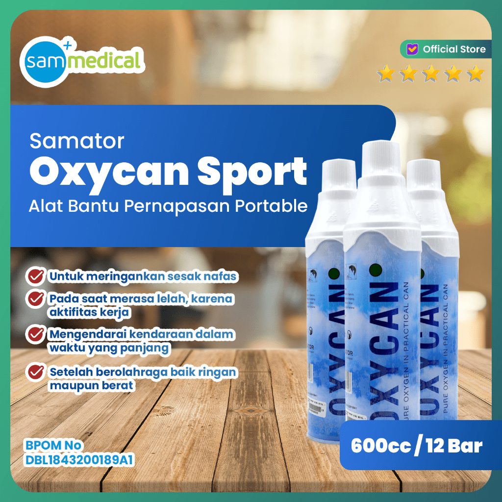 Oxycan Sport 600cc / Oksigen Traveling / Oxican / Sesak Nafas / Asma / Gangguan Pernafasan