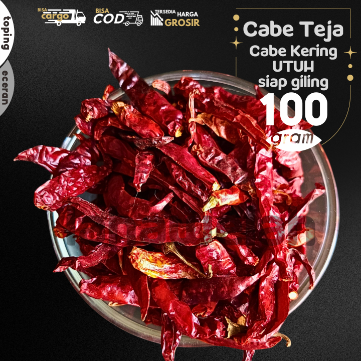 

Bumbu Cabai Utuh Kering Cabe TEJA siap giling isi 100g by Lahawelah